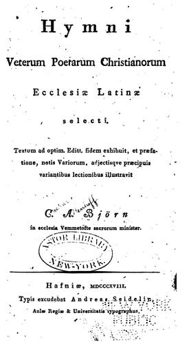 Hymni veterum poetarum Christianorum ecclesiae Latinae selecti