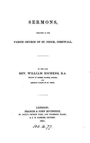 Sermons preached in the parish church of St. Feock, Cornwall