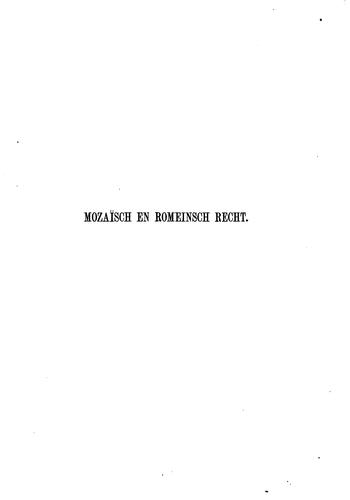 Mozaïsch en romeinsch recht