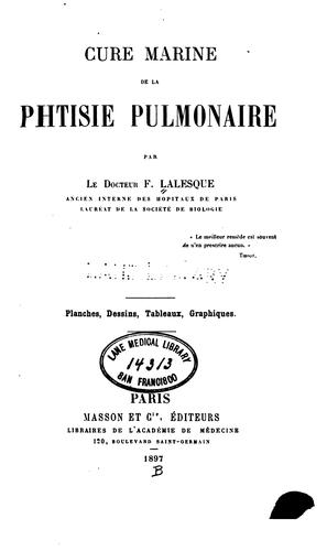 Cure marine de la phtisie pulmonaire