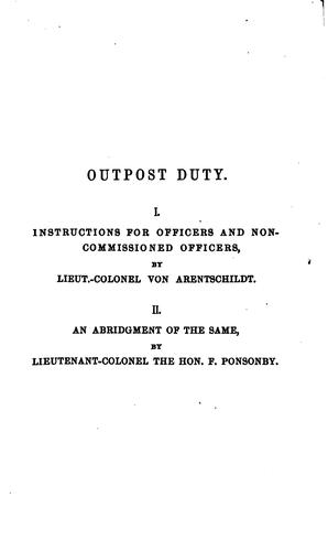 Instructions for officers and non-commissioned officers of cavalry, on outpost duty, with an ...
