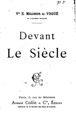 Devant le siècle