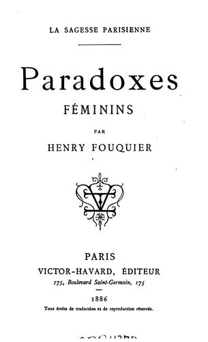Paradoxes féminins