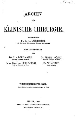 Archiv für klinische Chirurgie