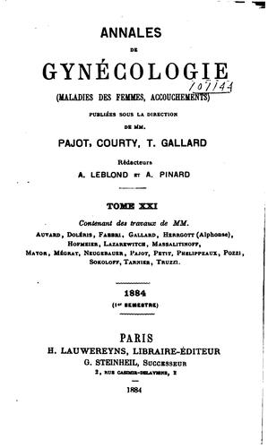 Annales de gynécologie et d'obstétrique