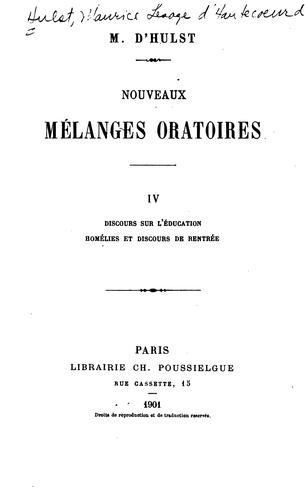 Mélange oratoires