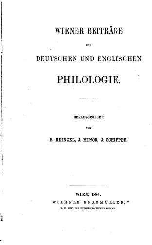 Wiener Beiträge zur Deutschen und englischen Philologie