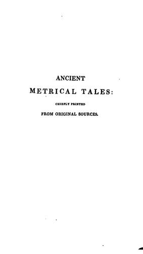 Ancient metrical tales, ed. by C. H. Hartshorne
