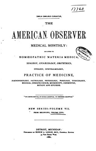 American Observer Medical Monthly