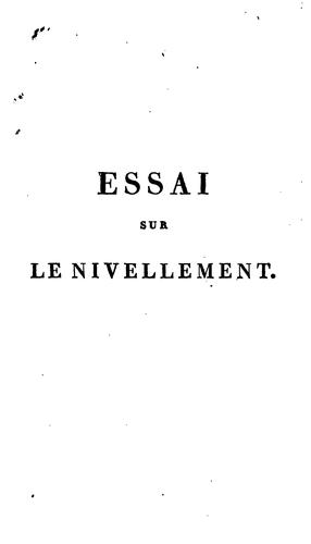 Essai sur le nivellement