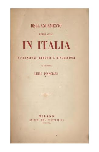 Dell' andamento delle cose in Italia