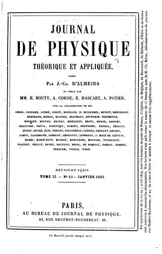 Journal de physique théorique et appliquée