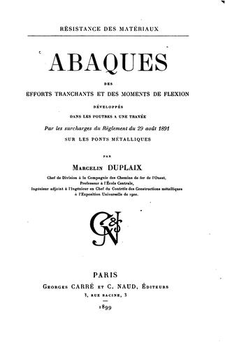 Abaques des efforts tranchants et des moments de flexion développés dans les ...