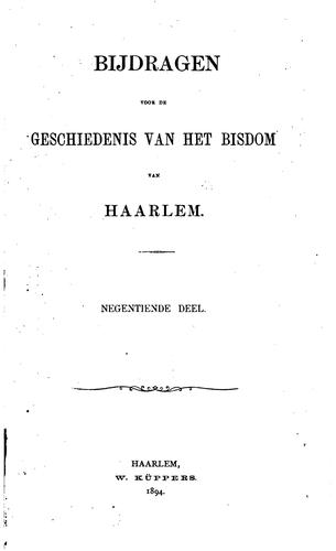 Haarlemsche bijdragen: bouwstoffen voor de geschiedenis van het bisdom Haarlem
