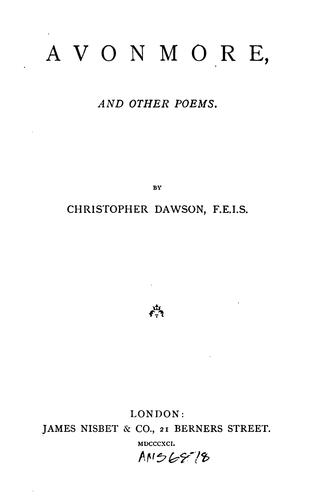 Avonmore, and Other Poems