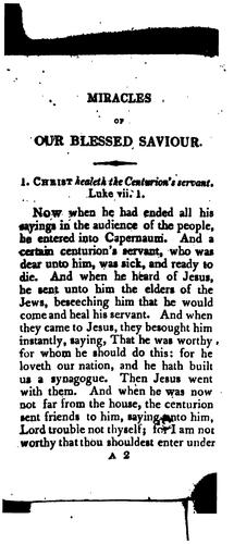 Miracles of our blessed Saviour: from the New Testament