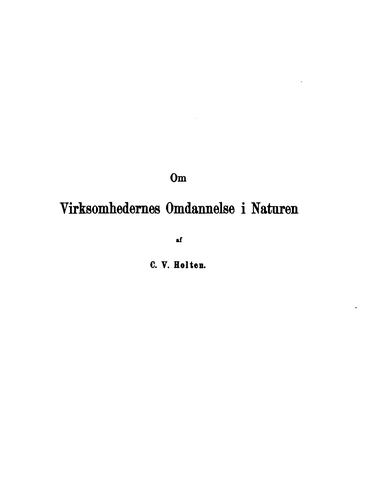 Om virksomhedernes Omdannelse i Naturen