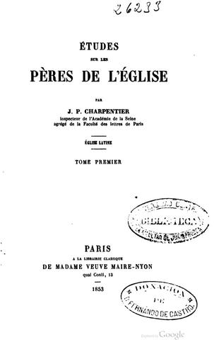 Études sur les pères de l'Église