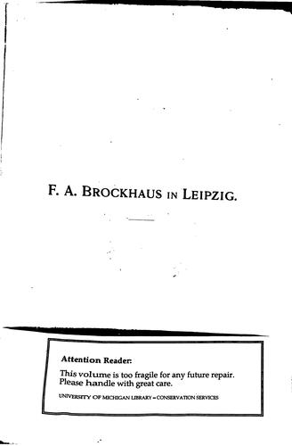 F. A. Brockhaus in Leipzig: Vollständiges Verzeichniss der von der Firma f. A. Brockhaus in ...