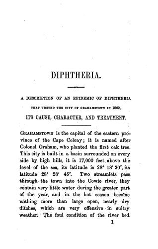 Diphtheria and other affections of the throat