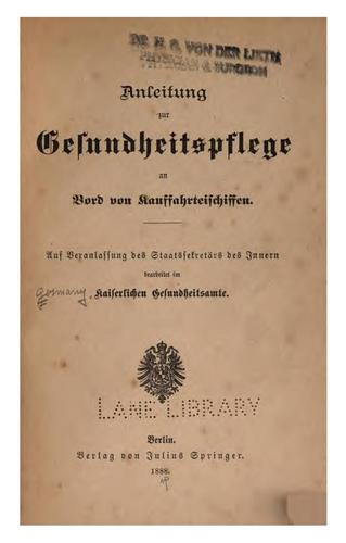 Anleitung zur Gesundheitspflege an Bord von Kauffahrteischiffen
