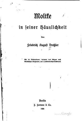 Moltke in seiner Häuslichkeit