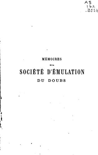 Mémoires de la Société d'emulation du Doubs
