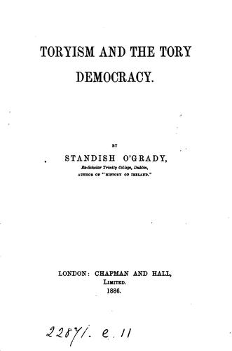 Toryism and the Tory democracy