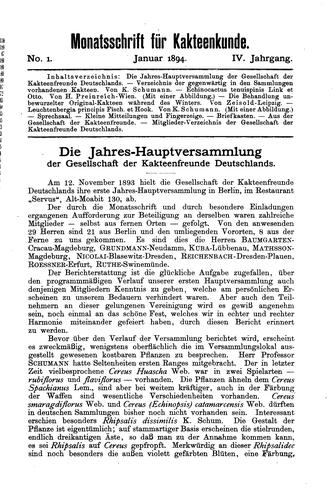 Monatsschrift für Kakteenkunde