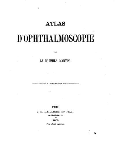 Atlas d'ophthalmoscopie