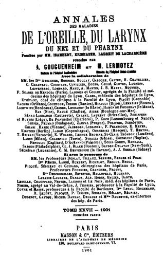 Annales des maladies de l'oreille, du larynx, du nez et du pharynx