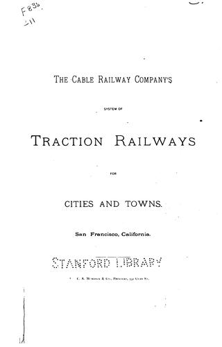 The Cable Railway Company's System of Traction Railways for Cities and Towns