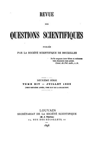Revue des questions scientifiques