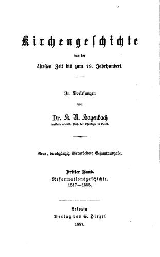 Kirchengeschichte von der aeltesten Zeit bis zum 19. Jahrhundert