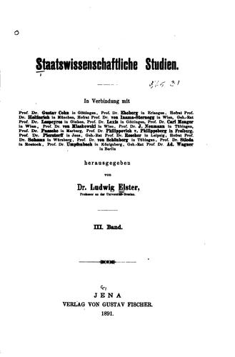 Staatswissenschaftliche Studien