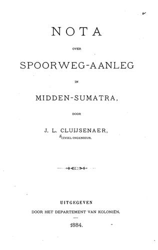 Nota over spoorweg-aanleg in midden-Sumatra