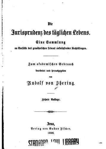 Die Jurisprudenz des täglichen Lebens