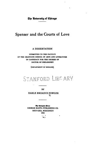 Spenser and the Courts of Love