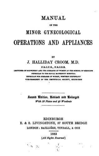 Manual of the minor gynecological operations