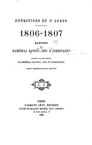 Opérations du 3e corps, 1806-1807