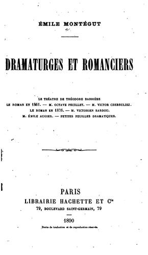 Damaturges Et Romanciers..