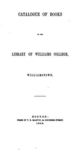 Catalogue of Books in the Library of Wiliams College
