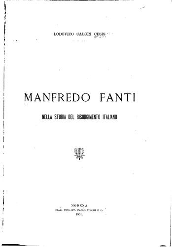Manfredo Fanti nella storia del risorgimento italiano