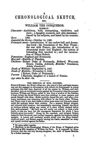 A chronological sketch of the kings of England; from the conquest to the present reign, by H.M.L.