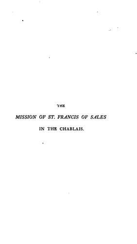 The mission of st. Francis of Sales in the Chablais