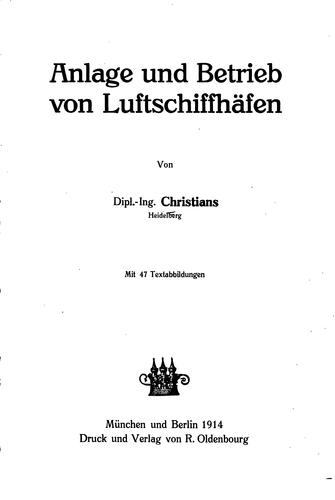 Anlage und Betrieb von Luftschiffhäfen