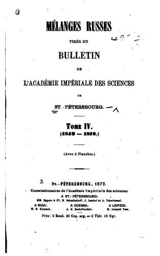 Mélanges russes tirés du Bulletin historico-philologique de l'Académie ...