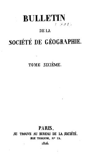 Bulletin de la Société de géographie
