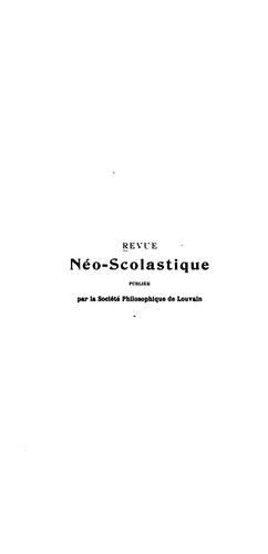 Revue néoscolastique