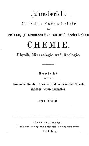 Jahresbericht uber Fortschritte der Chemie und Verwandter Theile anderer ...